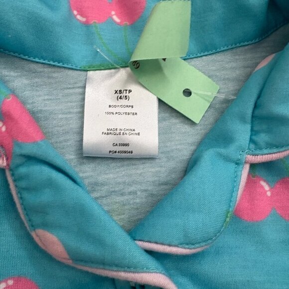 Girls summer pyjamas Shorts and T-Shirt Blue & Cherries Size XS (4-5y) NWT - Picture 5 of 6